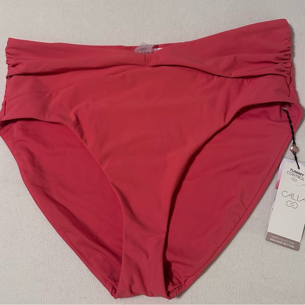 Calia High-Waisted Coral Bikini Bottom